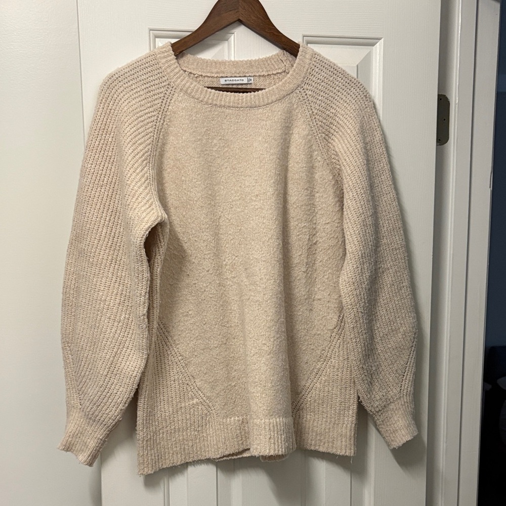 Staccato Women's Beige Crew Neck Sweater